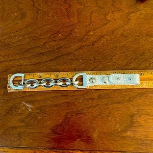 Leather and chain bracelet